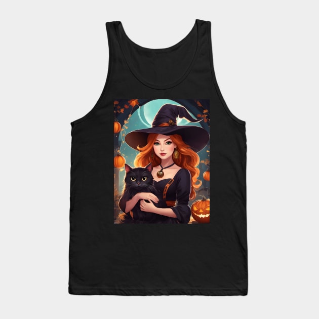 Halloween Witch Tank Top by FineArtworld7